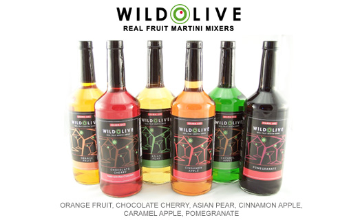 Wild Olive Real Fruit Martini Mixters. Orange Fruit, Chocolate Cherry, Asian Pear, Cinnamon Apple, Caramel Apple, Pomegranate.